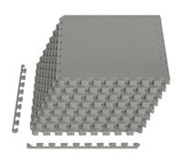 vidaXL Tappeti 24 pcs Grigio 8,64 m² Schiuma EVA, Tappetini a puzzle interconnessi, proteggono il pavimento, perfetti per la palestra e il fitness