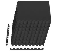 vidaXL Tappeti 24 pcs Nero 8,64 m² Schiuma EVA, Tappetini a puzzle interconnessi, proteggono il pavimento, perfetti per la palestra e il fitness
