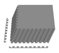 vidaXL Tappeti 40 pcs Grigio 14,4 m² Schiuma EVA, Tappetini a puzzle interconnessi, proteggono il pavimento, perfetti per la palestra e il fitness