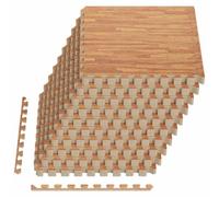 vidaXL Tappeti 40 pcs legno 14,4 m² Schiuma EVA, Tappetini a puzzle interconnessi, proteggono il pavimento, perfetti per la palestra e il fitness