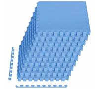 vidaXL Tappeti 50 pcs Blu 18 m² Schiuma EVA, Tappetini a puzzle interconnessi, proteggono il pavimento, perfetti per la palestra e il fitness
