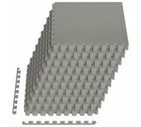 vidaXL Tappeti 50 pcs Grigio 18 m² Schiuma EVA, Tappetini a puzzle interconnessi, proteggono il pavimento, perfetti per la palestra e il fitness