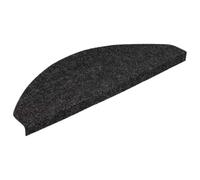 vidaXL Tappeti Adesivi per Scale 15 pz 56x17x3 cm Nero