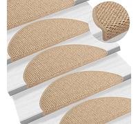 vidaXL Tappeti Autoadesivi Scale Aspetto Sisal 15 pz 65x21x4 cm Sabbia