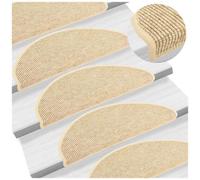 VIDAXL - Tappeti Autoadesivi Scale Aspetto Sisal 15 Pz 65x25cm Beige