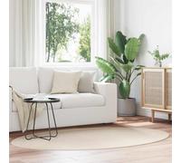 vidaXL Tappeto HUARTE Beige 200 x 140 cm 100% Poliestere, Corriera, Tappeto Ovale Moderno, Antiscivolo, Lavabile in Lavatrice, Facile da Pulire, Resistente