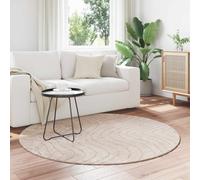 vidaXL Tappeti per area Rotondo PALMERAS Beige Ø 160 CM Poliestere