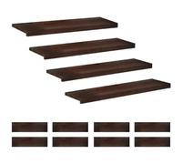 vidaXL Tappeti per scale 12 pz 100 x 25 x 2 cm Marrone Scuro