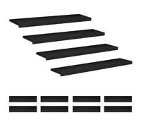 vidaXL Tappeti per scale 12 pz 110 x 30 x 2 cm Nero