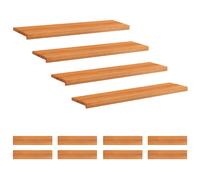 vidaXL Tappeti per scale 12 pz 120 x 30 x 2 cm Marrone Chiaro