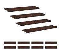 vidaXL Tappeti per scale 12 pz 120 x 30 x 2 cm Marrone Scuro