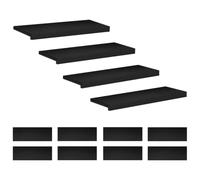 vidaXL Tappeti per scale 12 pz 70 x 25 x 2 cm Nero