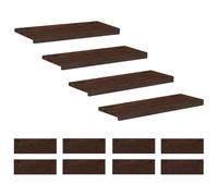 vidaXL Tappeti per scale 12 pz 70 x 30 x 2 cm Marrone Scuro