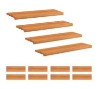 vidaXL Tappeti per scale 12 pz 90 x 30 x 2 cm Marrone Chiaro