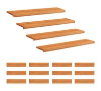 vidaXL Tappeti per scale 16 pz 110 x 30 x 2 cm Marrone Chiaro
