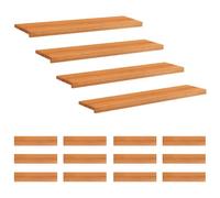 vidaXL Tappeti per scale 16 pz 110 x 30 x 2 cm Marrone Chiaro