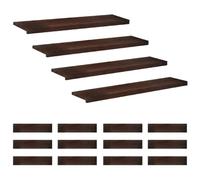 vidaXL Tappeti per scale 16 pz 120 x 30 x 2 cm Marrone Scuro