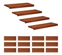 vidaXL Tappeti per scale 16 pz 70 x 30 x 2 cm Marrone