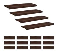 vidaXL Tappeti per scale 16 pz 70 x 30 x 2 cm Marrone Scuro