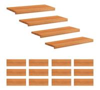 vidaXL Tappeti per scale 16 pz 80 x 25 x 2 cm Marrone Chiaro