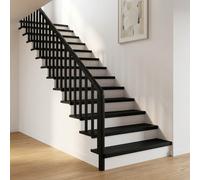 vidaXL Tappeti per scale 16 pz 80 x 25 x 2 cm Nero