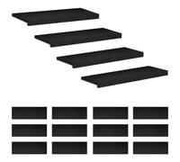 vidaXL Tappeti per scale 16 pz 80 x 25 x 2 cm Nero