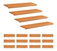 vidaXL Tappeti per scale 16 pz 90 x 25 x 2 cm Marrone Chiaro