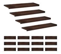 vidaXL Tappeti per scale 16 pz 90 x 30 x 2 cm Marrone Scuro