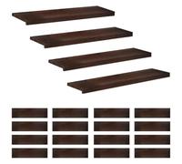vidaXL Tappeti per scale 20 pz 100 x 25 x 2 cm Marrone Scuro | Questi gradini sono realizzati in legno di faggio massiccio, utilizzate questi gradini in legno per esporre oggetti