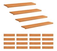 vidaXL Tappeti per scale 20 pz 110 x 30 x 2 cm Marrone Chiaro