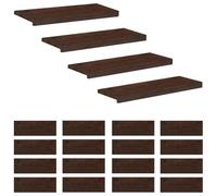 vidaXL Tappeti per scale 20 pz 70 x 25 x 2 cm Marrone Scuro