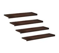 vidaXL Tappeti per scale 4 pz 100 x 30 x 2 cm Marrone Scuro