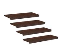 vidaXL Tappeti per scale 4 pz 70 x 25 x 2 cm Marrone Scuro