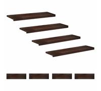 vidaXL Tappeti per scale 8 pz 90 x 30 x 2 cm Marrone Scuro