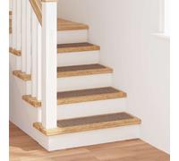 vidaXL Tappetini Antiscivolo per Scale 15 pz 75 x 20 cm Marrone PP