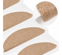 vidaXL Tappetini Autoadesivi per Scale 10pz Beige 56x17x3 cm