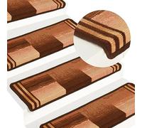 vidaXL Tappetini Autoadesivi per Scale 15 pz 65x21x4 cm Marroni
