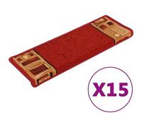 VIDAXL - Tappetini Autoadesivi per Scale 15 pz 65x21x4 cm Rossi
