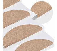vidaXL Tappetini Autoadesivi per Scale 15 pz 65x22,5x3,5 cm Beige
