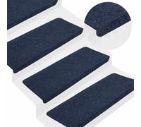 vidaXL Tappetini Autoadesivi per Scale 15 pz 65x24,5x3,5 cm Blu