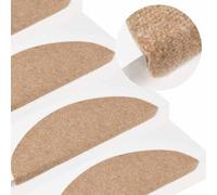 vidaXL Tappetini Autoadesivi per Scale 20 pz Beige 56x17x3 cm