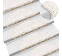 vidaXL Tappetini per scale 10 pz 56x17x3 cm Bianco Semicircolari