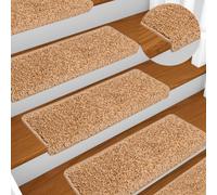 vidaXL Tappetini per scale 10 pz 65x21x4 cm Beige Bordo rettangolare