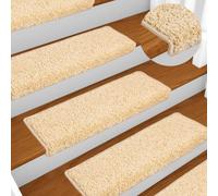vidaXL Tappetini per scale 10 pz 65x21x4 cm Crema Bordo rettangolare