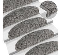 vidaXL Tappetini per scale 10 pz 65x21x4 cm Grigio Semicircolari Grandi