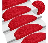 vidaXL Tappetini per scale 10 pz 65x21x4 cm rossi semicircolari grandi