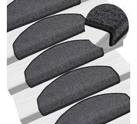 vidaXL Tappetini per scale 10 pz 65x24x4 cm Antracite Semicircolari Grandi