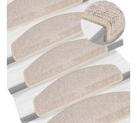vidaXL Tappetini per scale 10 pz 65x24x4 cm tortora semicircolari grandi