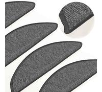 vidaXL Tappetini per scale 15 pz 56x17x3 cm Beige e Grigio Semicircolari