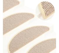 vidaXL Tappetini per scale 15 pz 56x17x3 cm Bianco e Marrone Semicircolari